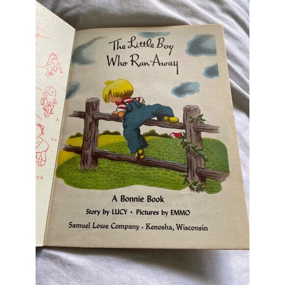 1966 The Little Boy Who Ran Away Hardcover Lucy & Emmo Samuel Lowe Company USA - Picture 5 of 16